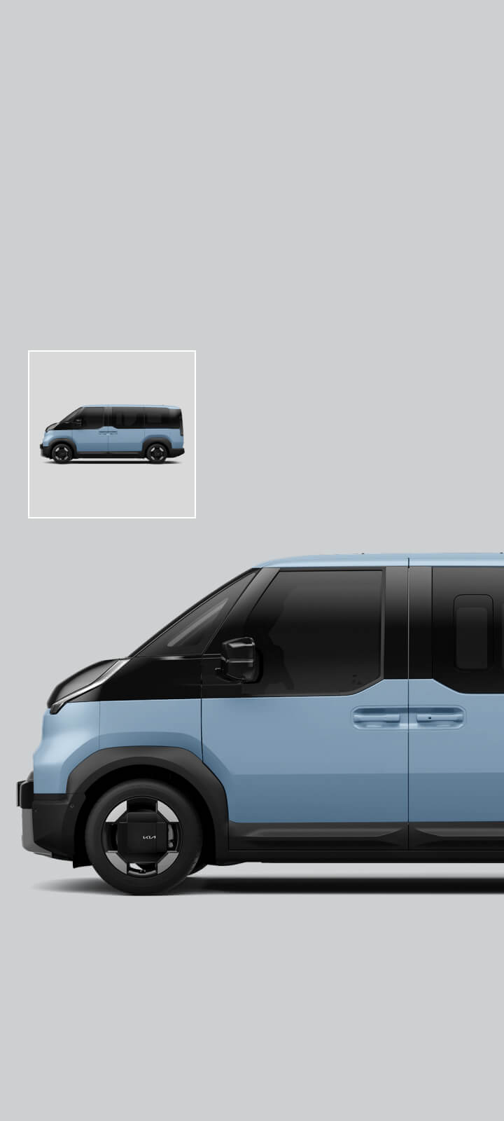Seitenansicht des Kia PV5 Passenger in voller Länge.